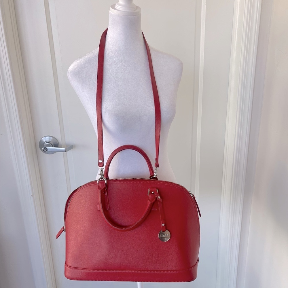 Fiore Genuine Italian Leather Women’s Handbag Satchel Red
